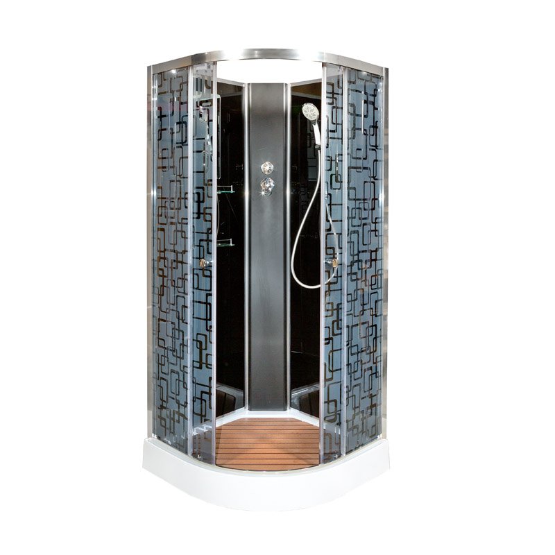 V9015 Душевая кабина DETO Серия V BМ1590 N (без крыши) BLACK