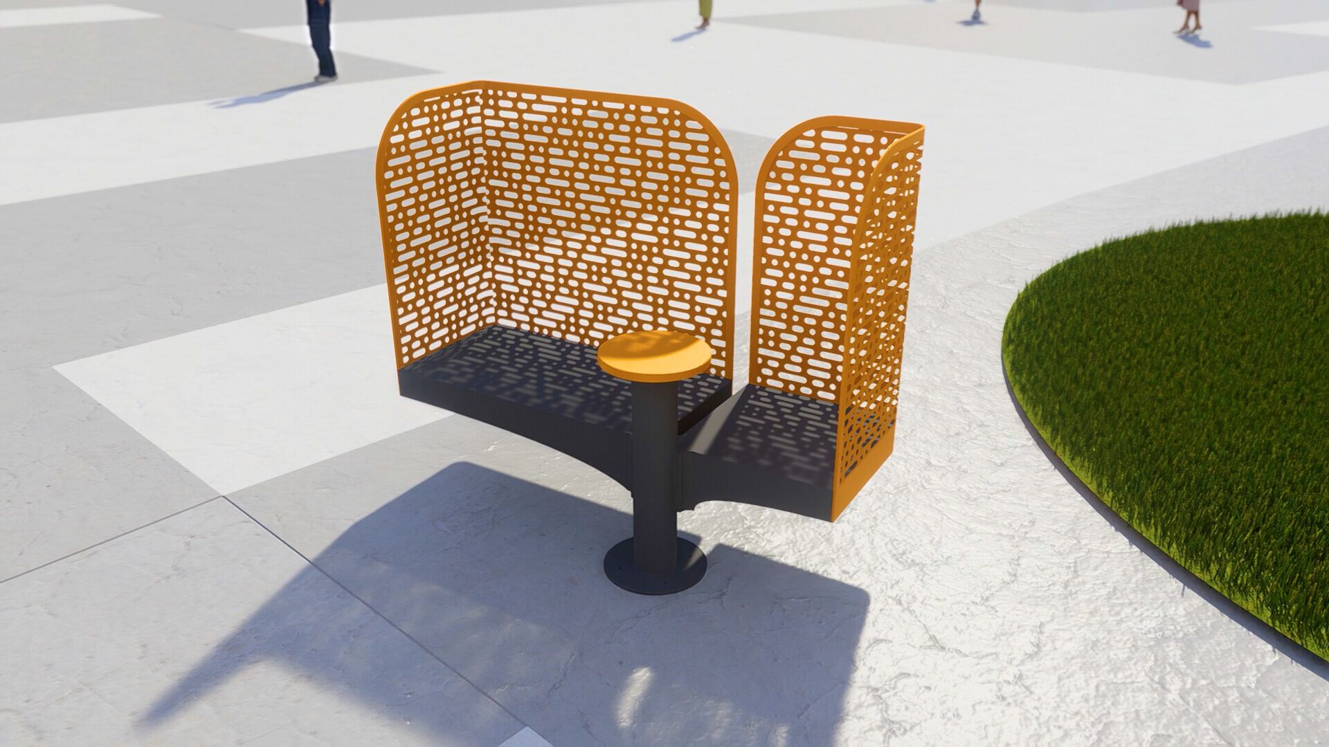 Стальная поворотная скамья со спинкой CITYSì Pivot ARCH-00061596 - Вид №7