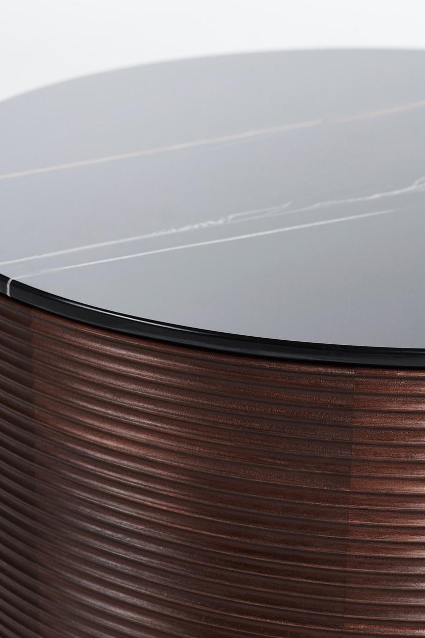 Milla & Milli Круглый журнальный столик из массива дерева с мраморной столешницей Waves sun-id-1364137 - Вид №3