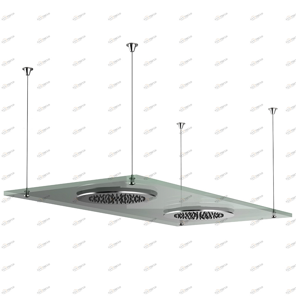 Graffio Прямоугольная лейка душа 900 × 450 мм, подключение к потолку. CR002 