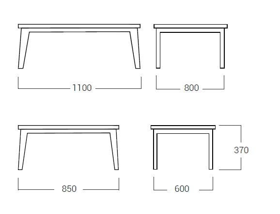 Низкий прямоугольный журнальный столик из дуба с подносом Egoitaliano BERGEN ARCH-00029569 - Вид №3