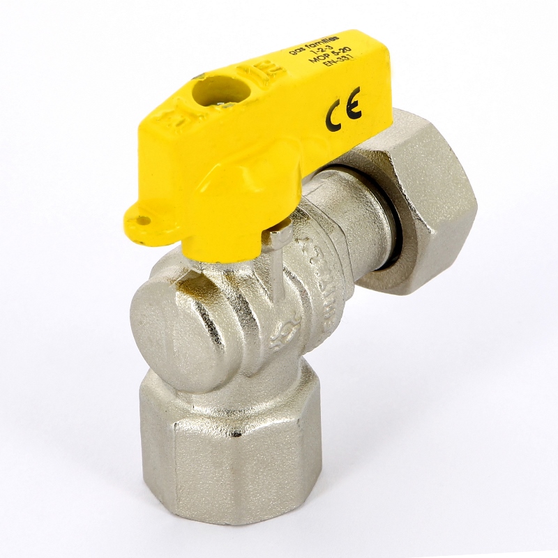 Кран шаровой для газа угловой флажок F.I.V. ВВ 1/2" FIV 8118R076 - Вид №1