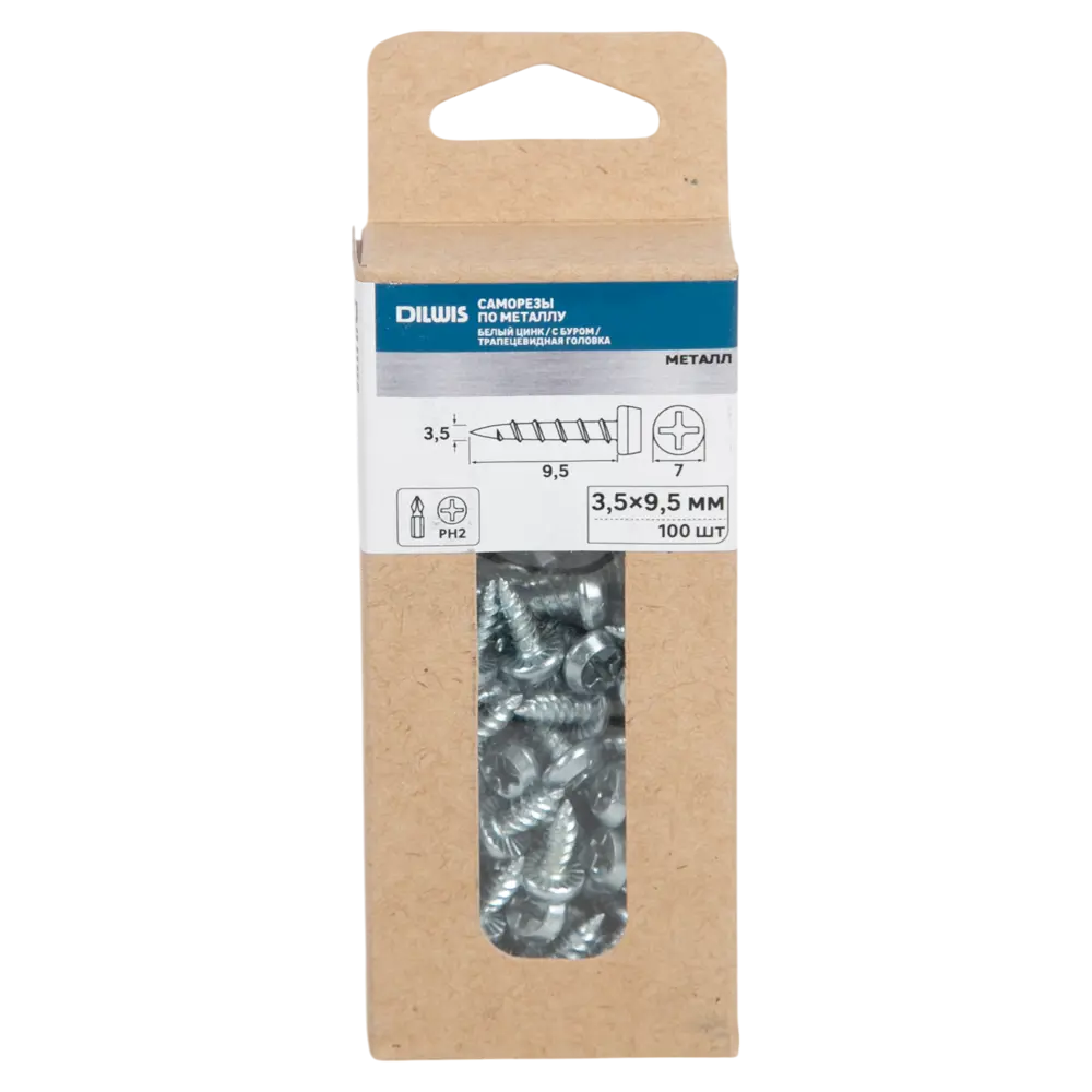 Саморезы по металлу DILWIS оцинкованные 3.5×9.5 мм (100 шт) 89386311 STLM-1571603 - Вид №3