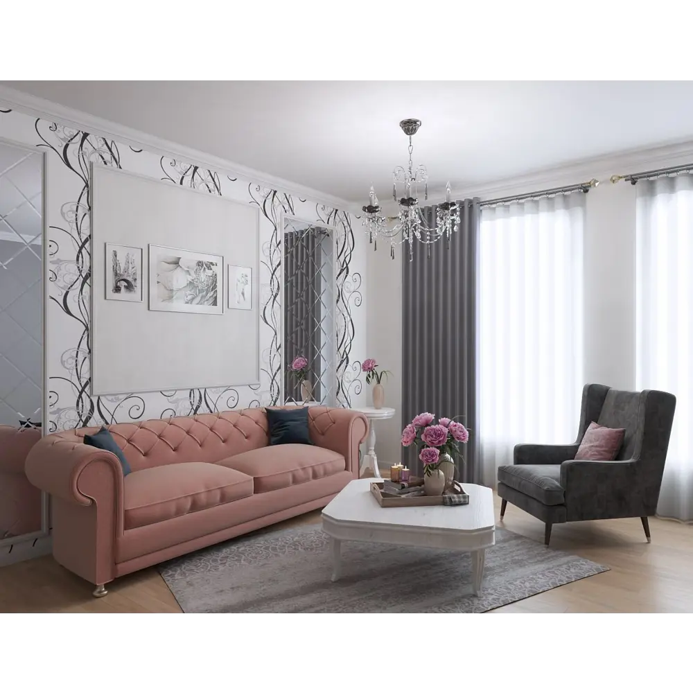 Штора на люверсах «Атена» 200х280 см цвет серый INSPIRE STLM-2168418 - Вид №4