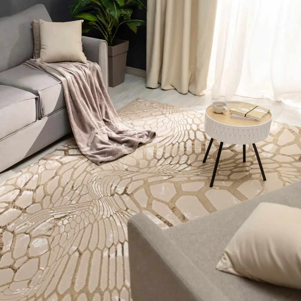 Ковер полиэстер Велори 12 I 120x170 см цвет бежевый CTIM STLM-2169770