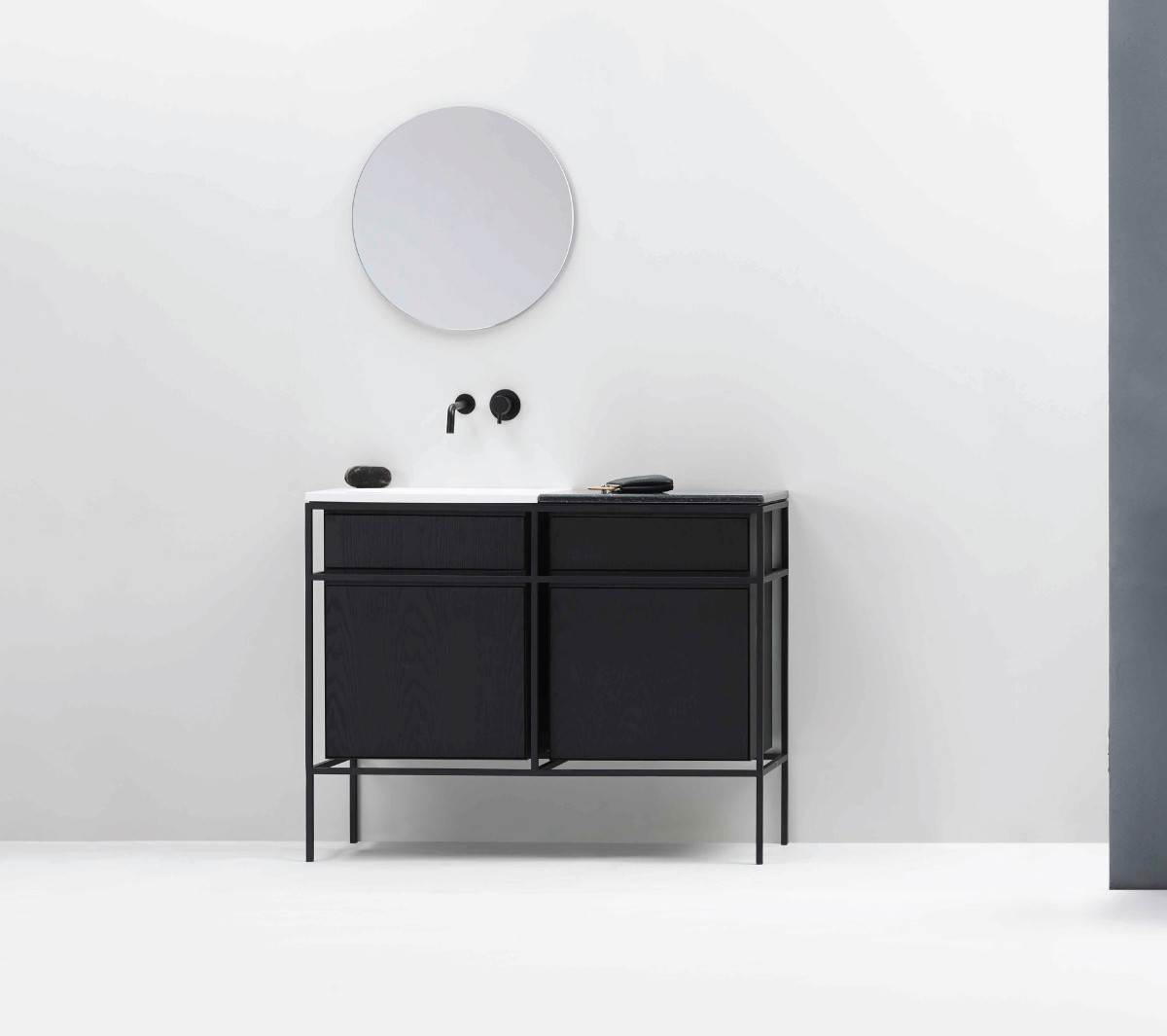 Ex.T Frame Умывальник с решеткой, шкафчики и мраморная плита bundle-comp-gl2a - Вид №2