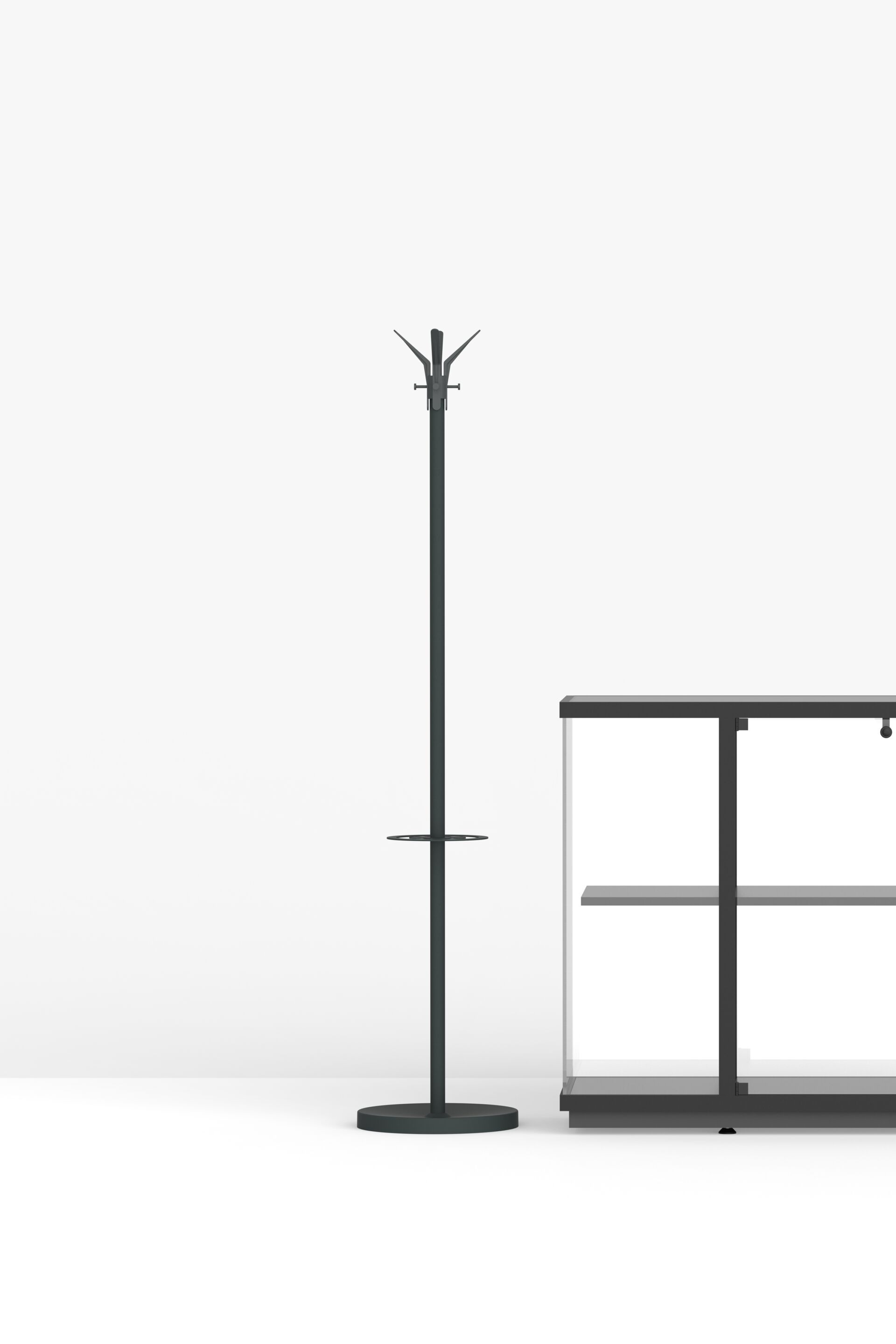 Стальная вешалка с порошковым покрытием с держателем зонта FUNCTIONALS Tertio ARCH-00077156 - Вид №3