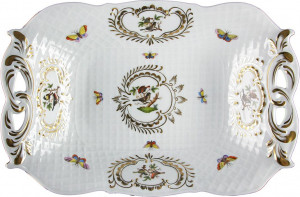 64533 Herend Корзинка прямоугольная 30см "Ротшильд" Фарфор