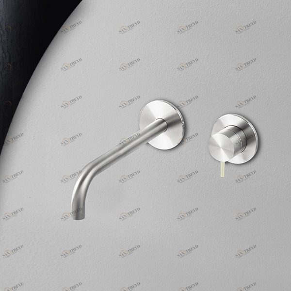 Смеситель для раковины сталь глянцевая с серой ручкой Toki Radomonte TKI19LCIL29