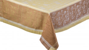 10610819 Яковлевский жаккард Скатерть квадратная Яковлевский Жаккард Летняя 170х170см желто-коричневая, полулен Ткань