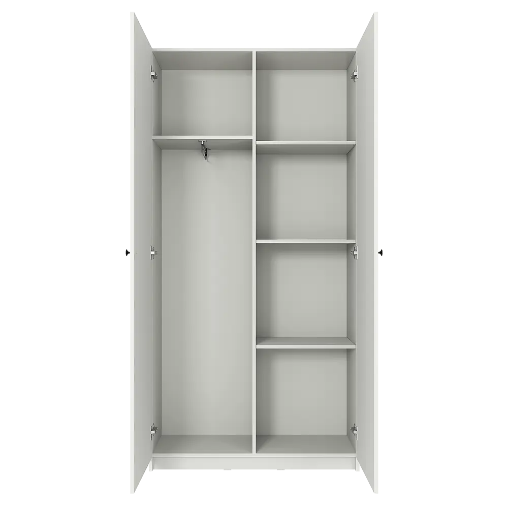 Шкаф распашной Турин с 2 дверями 100x200.9x37.2 см ЛДСП цвет белый 89428022 STLM-2201001 Santreyd - Вид №5