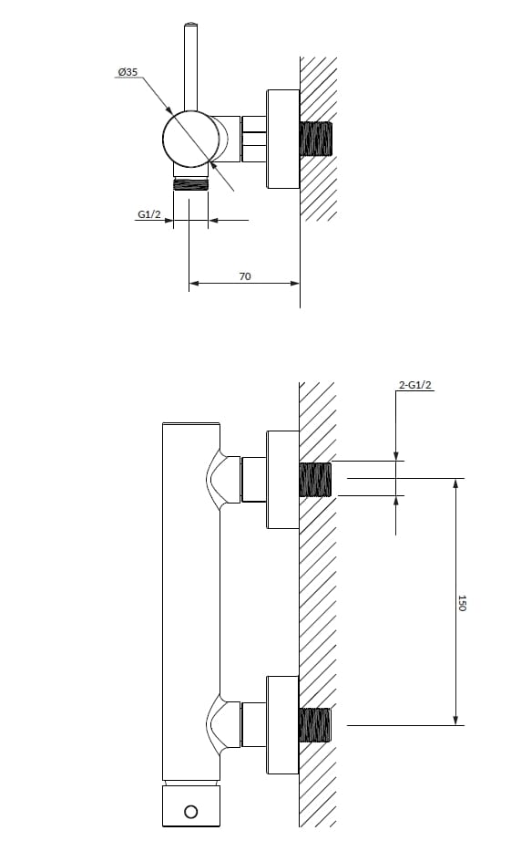 Смеситель для душа на открытом воздухе OMNIRES Y ARCH-00089630 - Вид №5