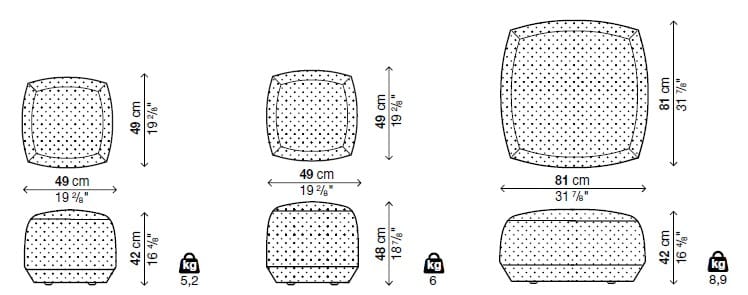 Большой съемный пуф из ткани Kristalia Brioni ARCH-00057501 - Вид №7