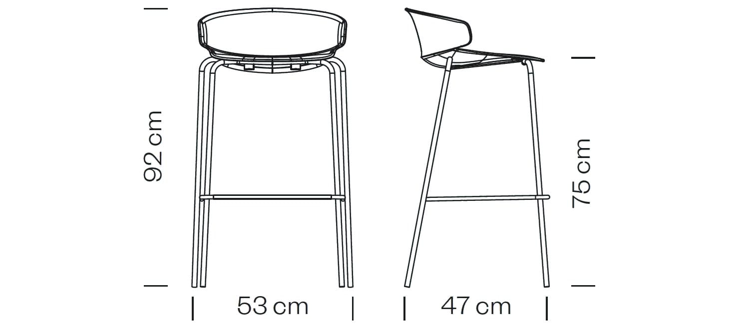 Высокий пластиковый штабелируемый стул Et al ARCH-00070414 - Вид №7