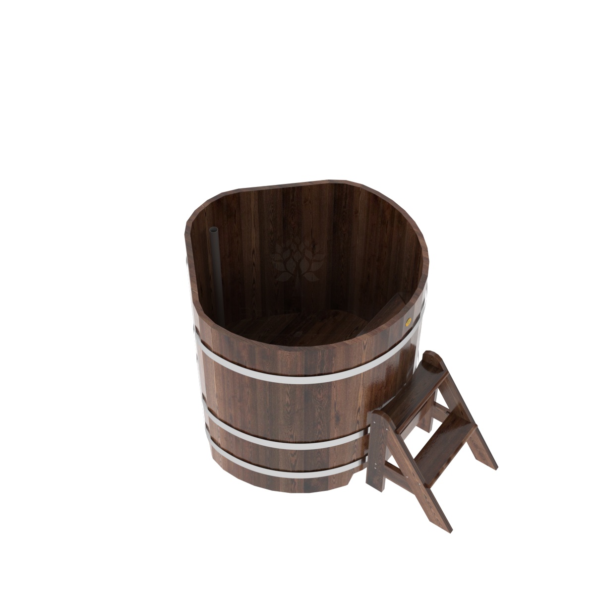 1222 Купель угловая из лиственницы 1,03х1,03х1,0 морёная премиум Alyarus  - Вид №1