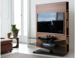 Porada Регулируемая тумба под телевизор из орехового дерева с книжным шкафом Iron