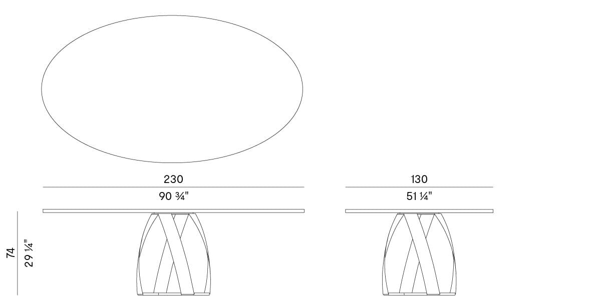 Овальный стол для гостиной Potocco Bon Bon ARCH-00030253