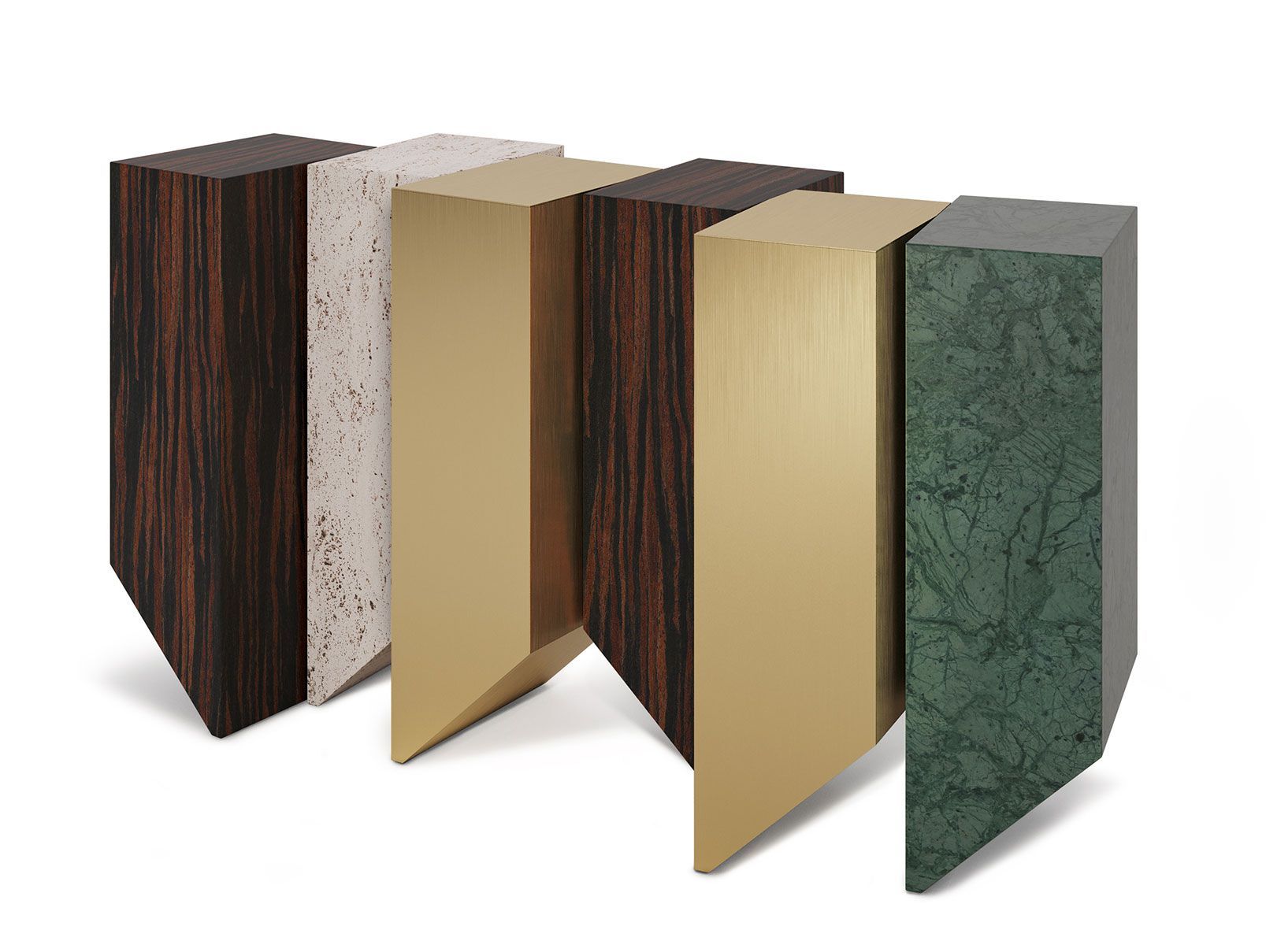 Консоль из латуни, травертина и шпона Ginger & Jagger Earth to Earth ARCH-00024916 - Вид №2