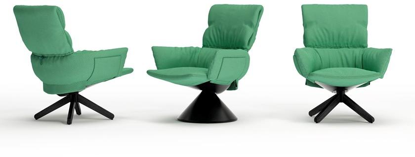 Cappellini Кресло поворотное со съемным чехлом на металлической конической основе Lud’o lounge Lu_2  - Вид №5