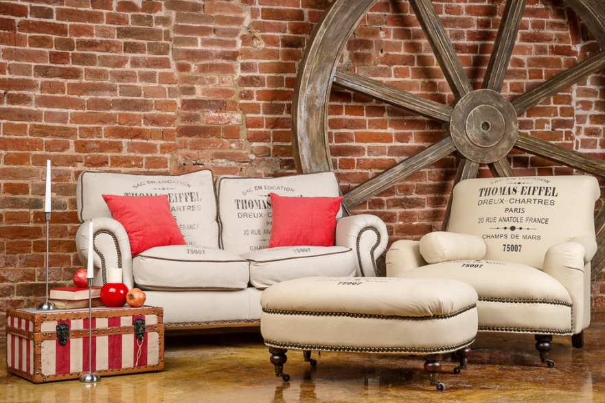 Диван Thomas Eiffei трехместный прямой бежевый ДОМАШНЯЯ ОБСТАНОВКА ДИЗАЙНЕРСКИЕ, THOMAS EIFFEI 017180 Бежевый;молочный Santreyd  - Вид №2