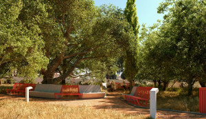 Бетонное наружное сиденье