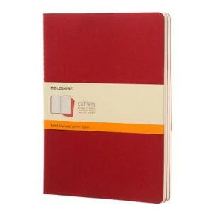 Блокнот Moleskine CAHIER JOURNAL XLarge 190х250мм обложка картон 120стр. линейка клюквенный (3шт)