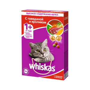 ПР0029604 Корм для кошек подушечки с паштетом говядина, ягненок, кролик сух. 350г WHISKAS