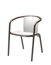 Maré 539 Кресло с анодированным или порошковым алюминиевым каркасом, 4 ножки. Сиденье и спинка полипропиленовые. Et al. Maré