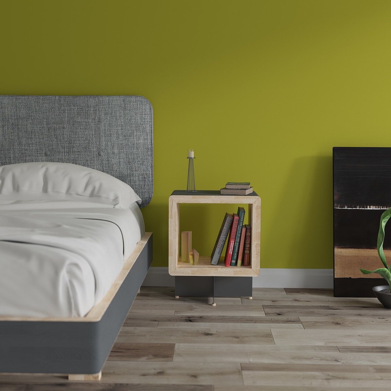 Кровать полутораспальная 140х200 натуральная древесина серая EcoComb BRAGIN DESIGN ДИЗАЙНЕРСКИЕ 256614 Бежевый;черный  - Вид №1