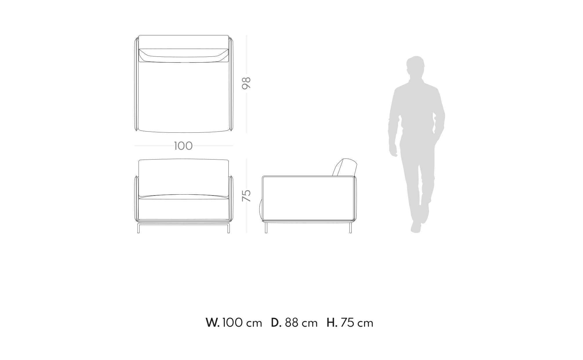 Тканевое кресло с подлокотниками PRADDY Metro ARCH-00063705 - Вид №6