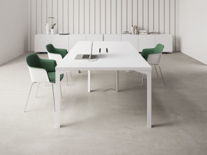 Прямоугольный стол для совещаний из меламина и листового металла