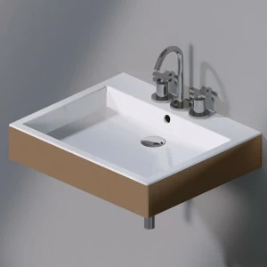 L255255 Подвесная раковина настенная прямоугольная A. e T. Italia  бронзовая