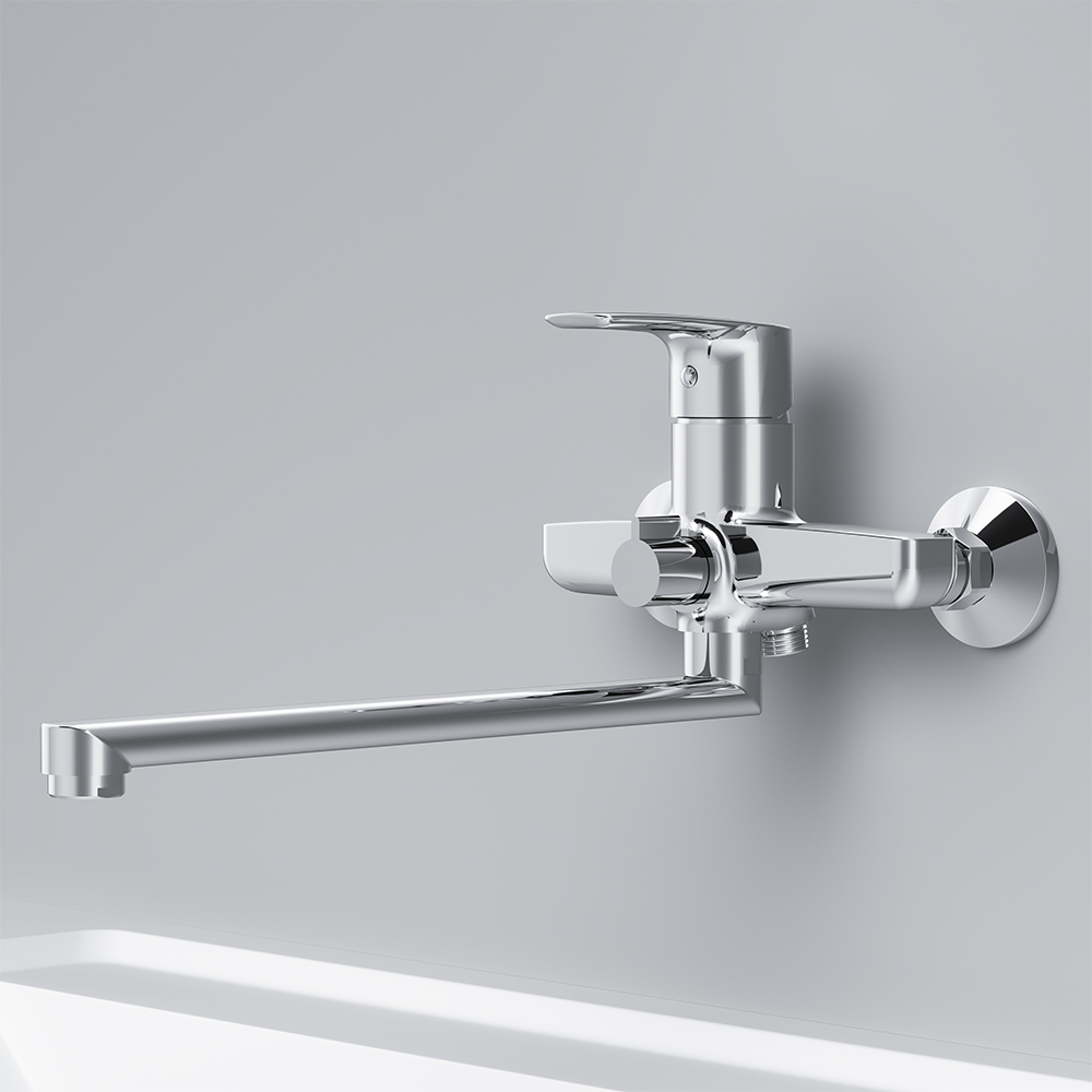 F90A90000 смеситель для ванны/душа излив 320 мм хром шт. AM.PM Gem - Вид №3