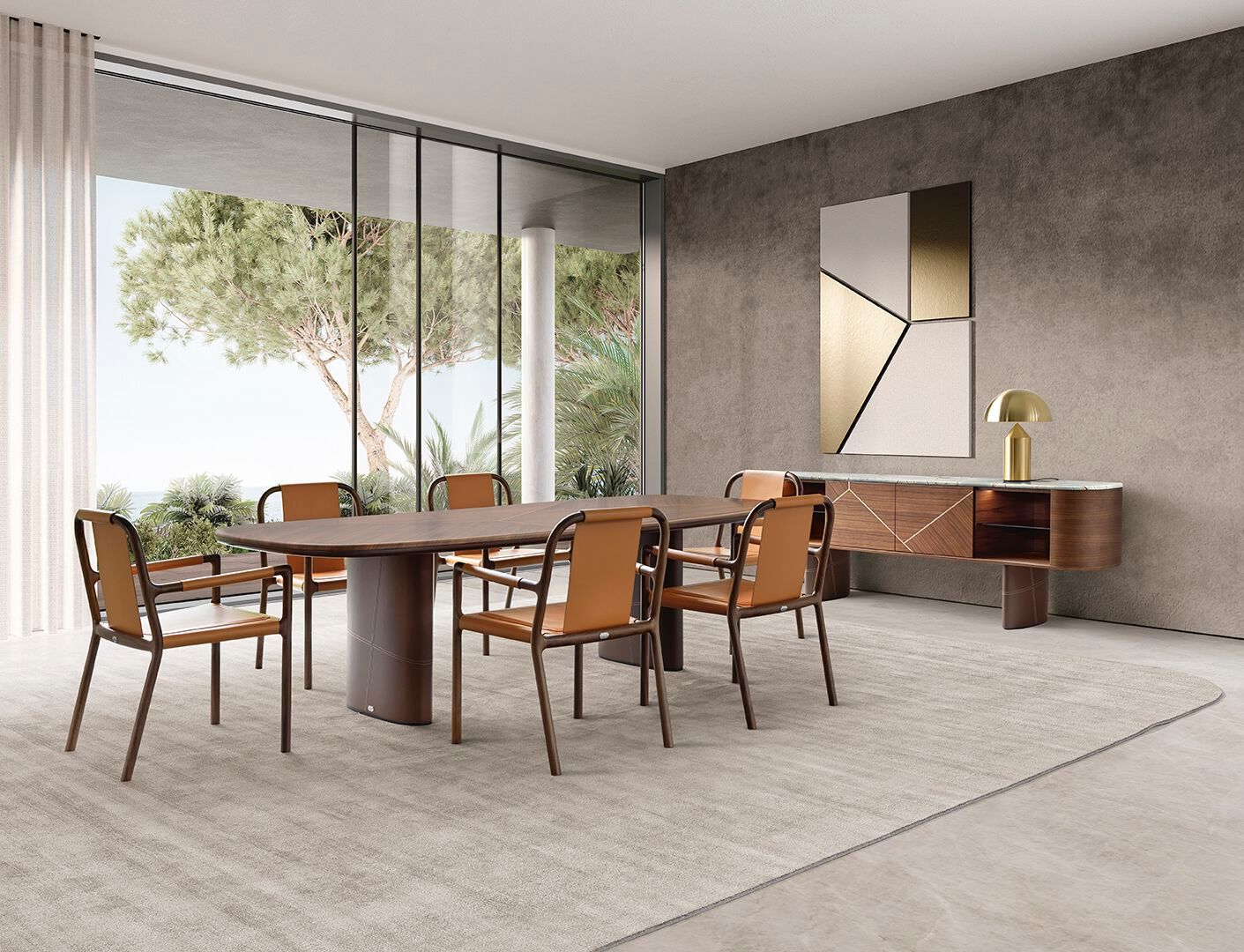 Сервант из ореха Каналетто с мраморным верхом CEPPI коллекция 2024 ARCH-00119799 - Вид №2