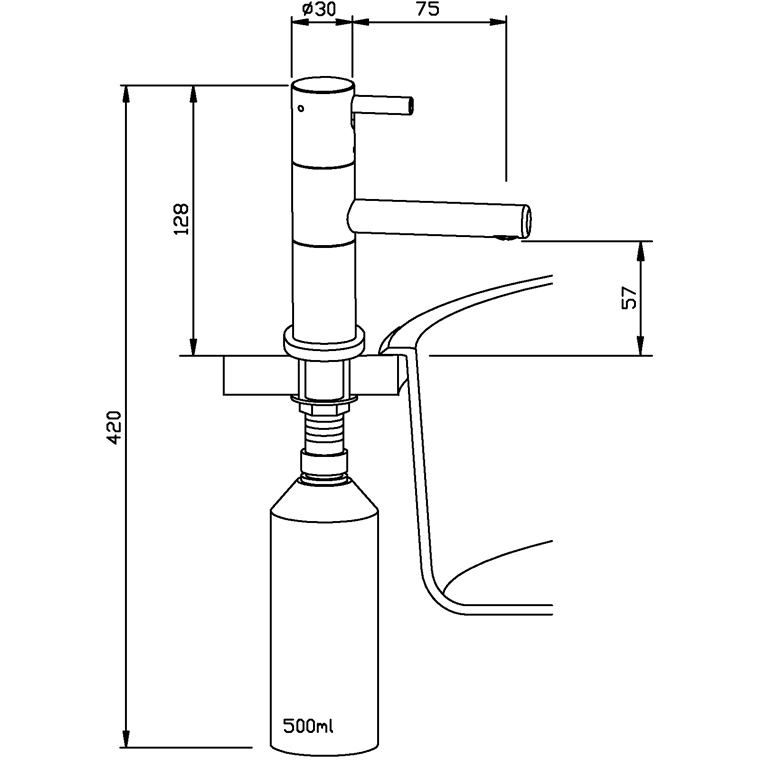 925210 Настольный дозатор мыла из нержавеющей стали WP195 WAGNER_EWAR A-LINE Wagner Ewar  - Вид №1