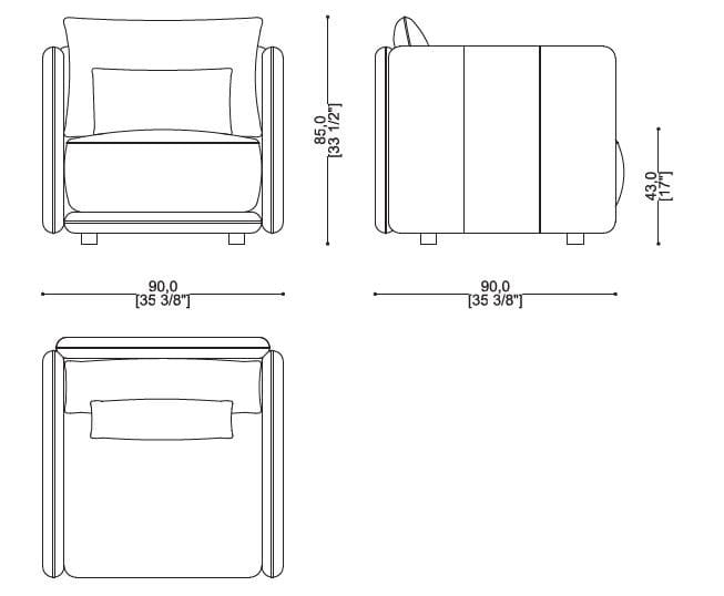 Тканевое кресло с подлокотниками Sicis остров ARCH-00058494 - Вид №2