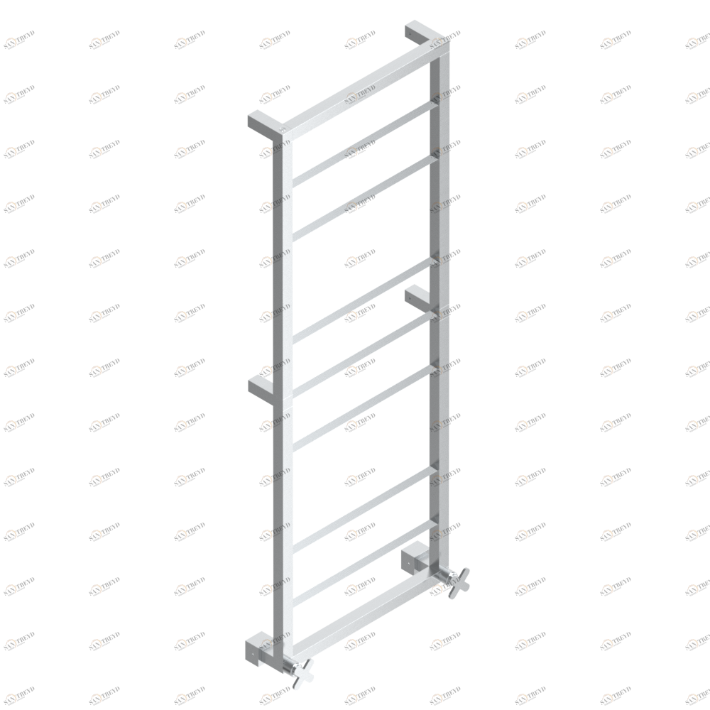 A6A-TWS9H2 Полотенцесушитель Современный квадратный, 9 перекладин, 520 мм x 1410 мм, водяной, с 2 декоративными рукоятками Thg-paris Profil Матовый хром A6A-TWS9H2 CAT.A