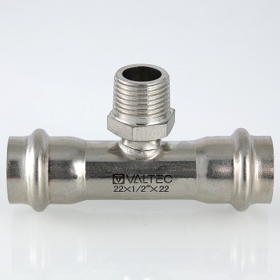 VTi.933.I.420742 Фитинг из нержавеющей стали – пресс-тройник с наружной резьбой Valtec 42 мм х 1 1/4"  - Вид №8