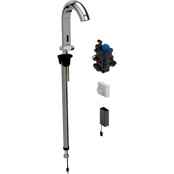 116.188.21.1 Смеситель для раковины Geberit Piave, вертикальный монтаж, питание от батарей, с функциональным блоком для скрытого монтажа Geberit 