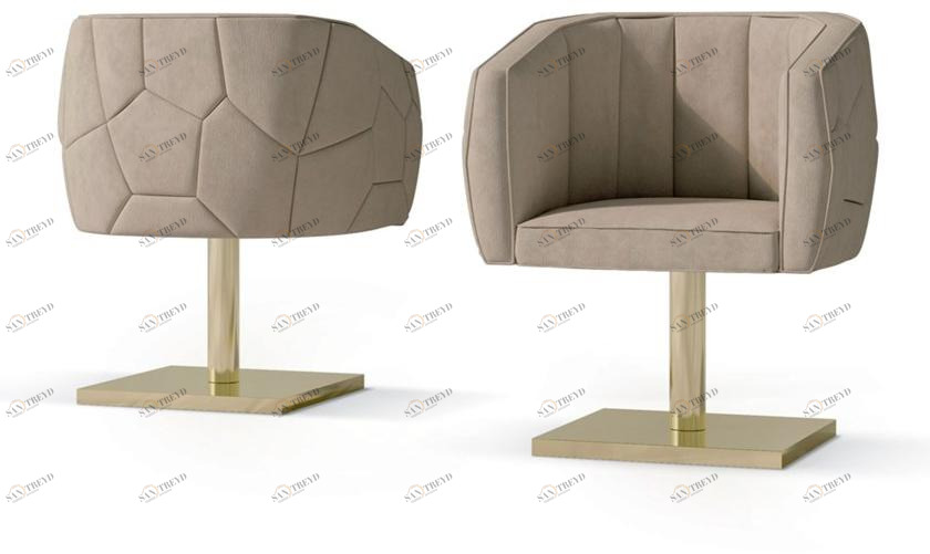 Carpanese Home Вращающееся кресло из нубука с подлокотниками Contemporary 7519