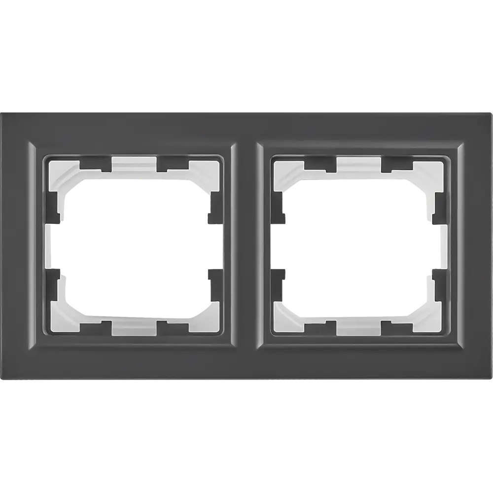 Рамка для розеток IEK Brite 2 поста IP44 графит матовый 87761348 STLM-1118809