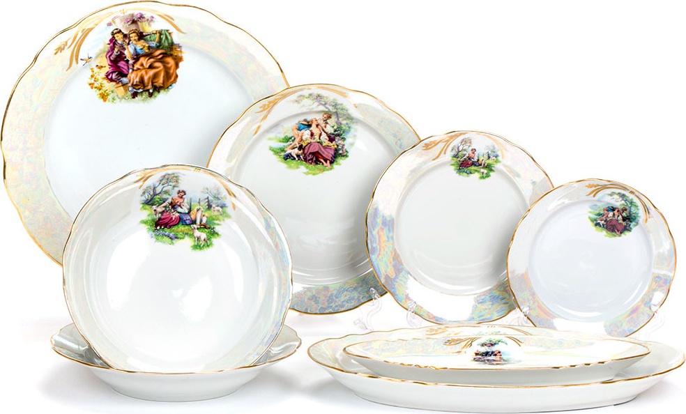 10643295 Дулевский фарфор Сервиз столовый 6/29 "Аппетитный" " Перламутровый" Фарфор 