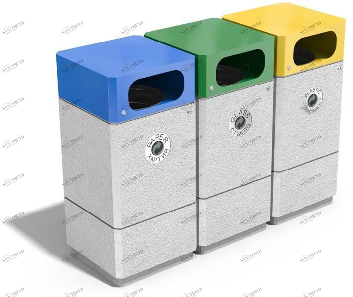 ENCHO ENCHEV - ETE Бетонный мусорный бак для раздельного сбора мусора sun-id-1385012