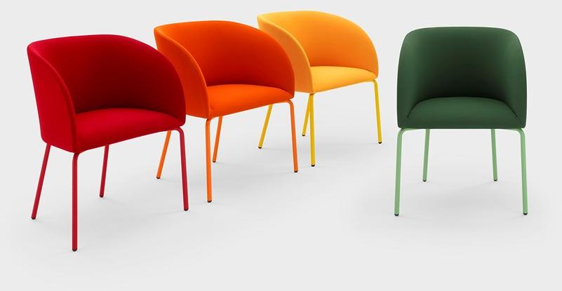 Viganò Стул с подлокотниками из ткани со стальной конструкцией Milly sun-id-1413115 - Вид №2