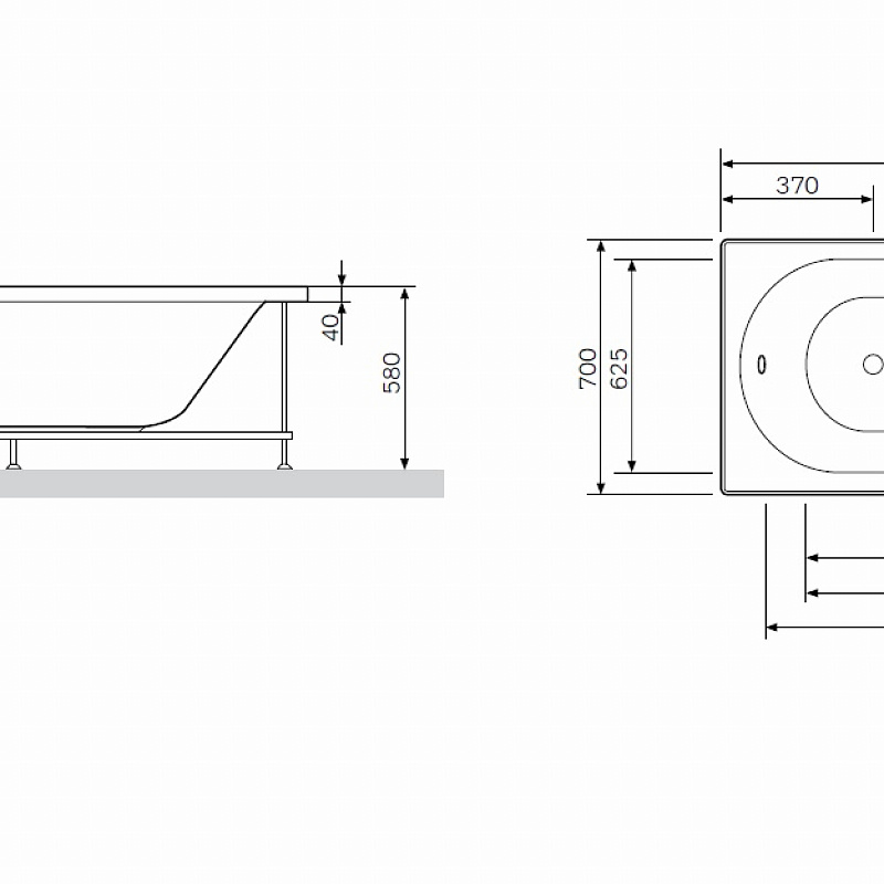 W72A-150-070W-R2 каркас для ванны 150х70 AM.PM Spirit - Вид №1