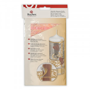 3106316 Фольга "восковая", Голографические полоски 20x10 см, упаковка 1 шт, цвет бледный розовый