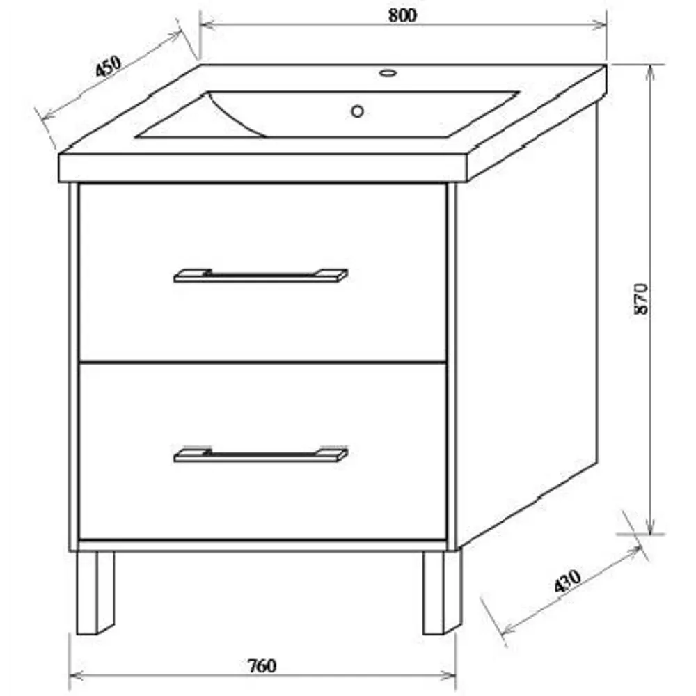 Тумба под раковину напольная «Экко», 80 см, цвет мятный SANFLOR STLM-2002603 - Вид №7