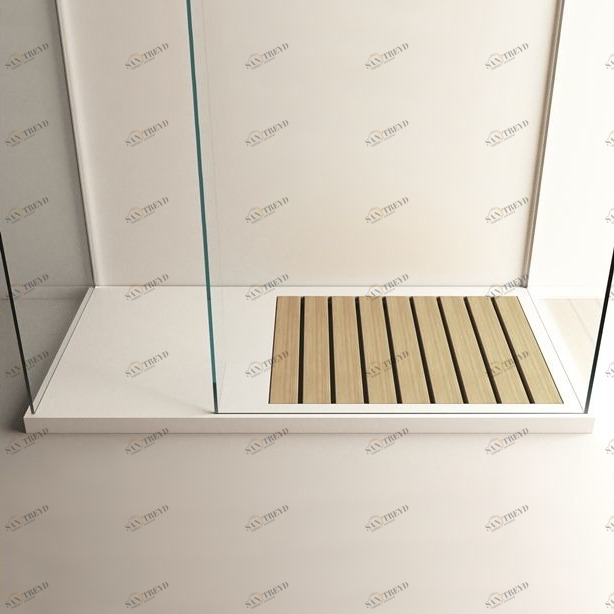 Moma Design Душевой поддон 800х1500/1800 Shower Wood Lab белый/дерево SHWL0311818