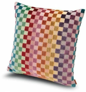 MissoniHome Подушка из вискозного бархата с разноцветной мелкой клеткой Daydream