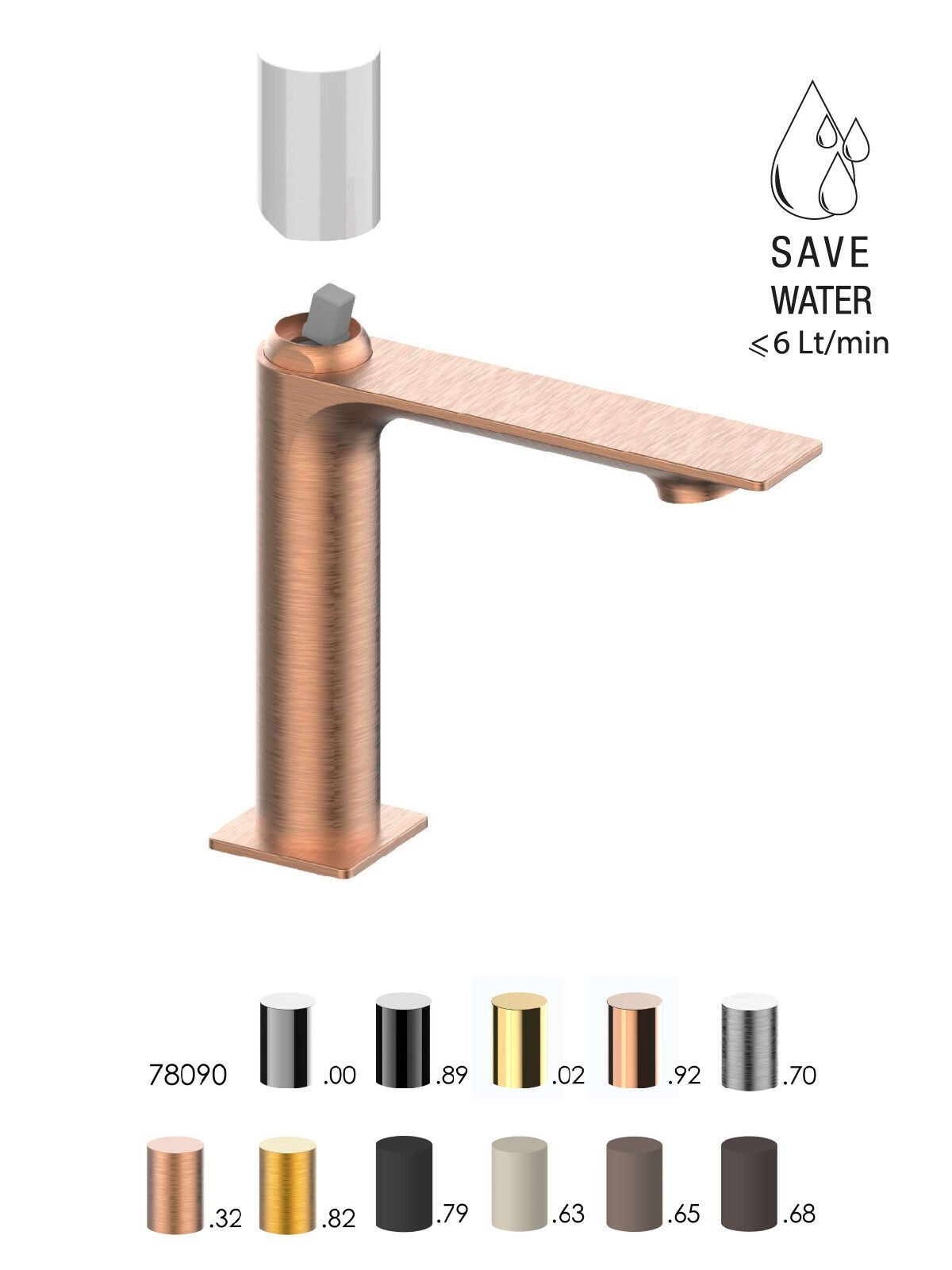 Однорычажный смеситель для раковины с автоматическим сливом Rubinetterie Frattini Narciso S ARCH-00043114 - Вид №14